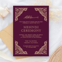 Marco Floral Ciruela y Oro Mehndi Islámico Musulmá