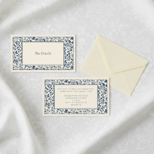 Tarjeta De Recepción Marco floral de estilo vintage