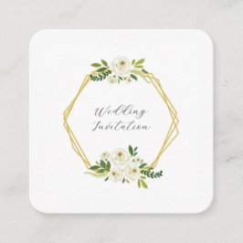 Tarjeta De Recepción Marco Floral de Rosa Blanca de Lujo