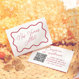 Tarjeta De Recepción Marco Ondulado Retro Colorido RSVP Boda Española