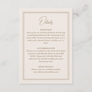 Tarjeta De Recepción Marco ordenado simple mínimo