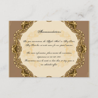 Tarjeta De Recepción Marco victoriano en inserción de Boda dorado