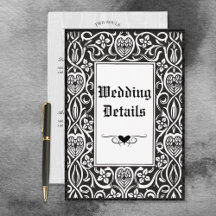 Marco vintage gótico negro y blanco Roycroft