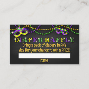 Tarjeta De Recepción Mardi Gras Baby Shower Diaper Raffle Card