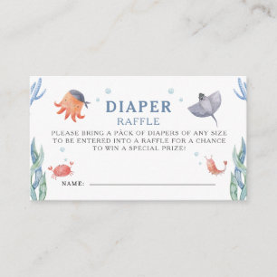 Tarjeta De Recepción Marea acuarela Baby Shower Diaper Raffle