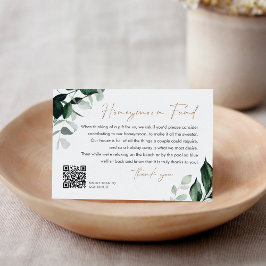 Tarjeta De Recepción MAREE Greenery Boda de luna de miel Fondo QR Códig