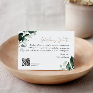 Tarjeta De Recepción MAREE Greenery Boda deseando buena luna de miel
