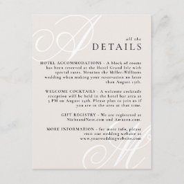 Tarjeta De Recepción Marfil Beige Moderno Edge Elegante Detalles del Mo