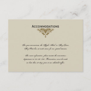 Tarjeta De Recepción Marfil Black and Gold Damask Wedding Insert