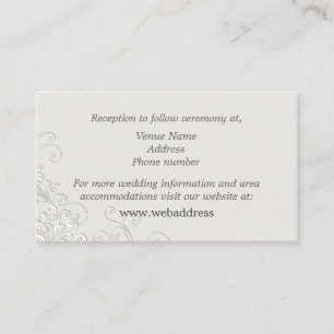 Tarjeta De Recepción Marfil elegante y recinto clásico blanco de la