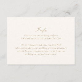 Tarjeta De Recepción Marfil limpio y Boda elegante de oro