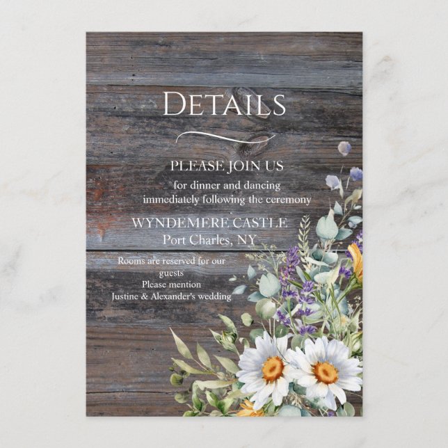 Tarjeta De Recepción Margarita Blanca (Anverso)