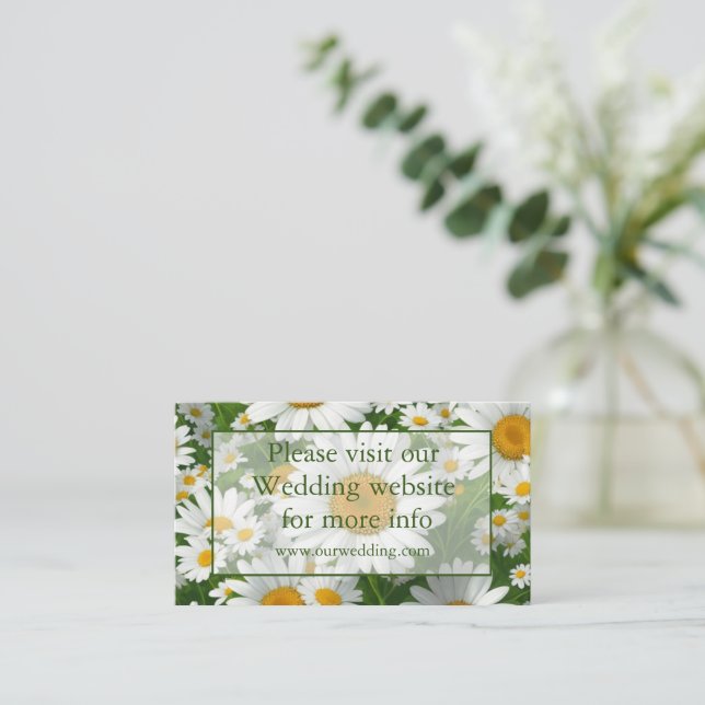Tarjeta De Recepción margaritas blancas bonitos (Anverso de pie)