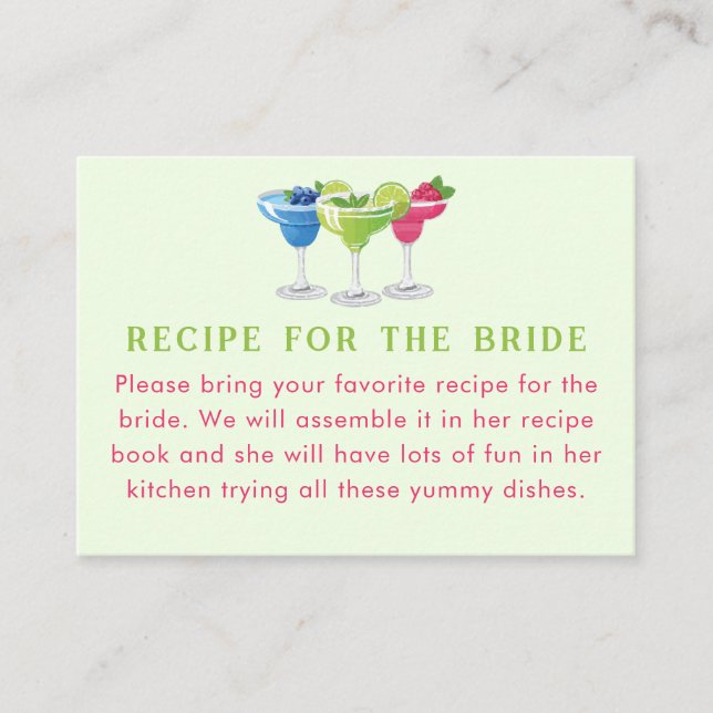 Tarjeta De Recepción Margs and Matrimony Margarita Trio Solicitud de re (Anverso)