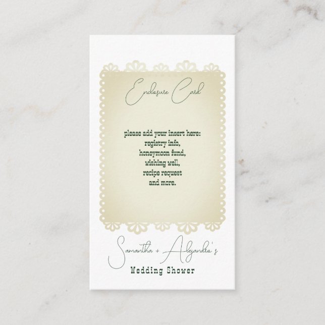 Tarjeta De Recepción Margs & Matrimony Fiesta Ducha de Parejas Mexicana (Anverso)