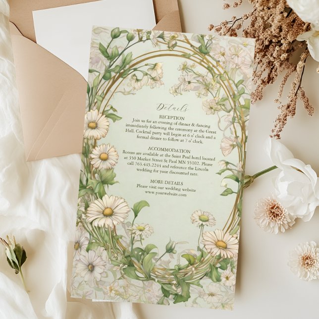 Tarjeta De Recepción Marguerite Daisy Dusty Boda (Subido por el creador)