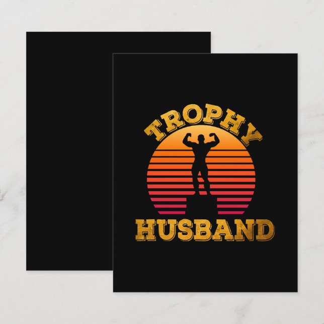 Tarjeta De Recepción Marido Trofeo (Anverso / Reverso)