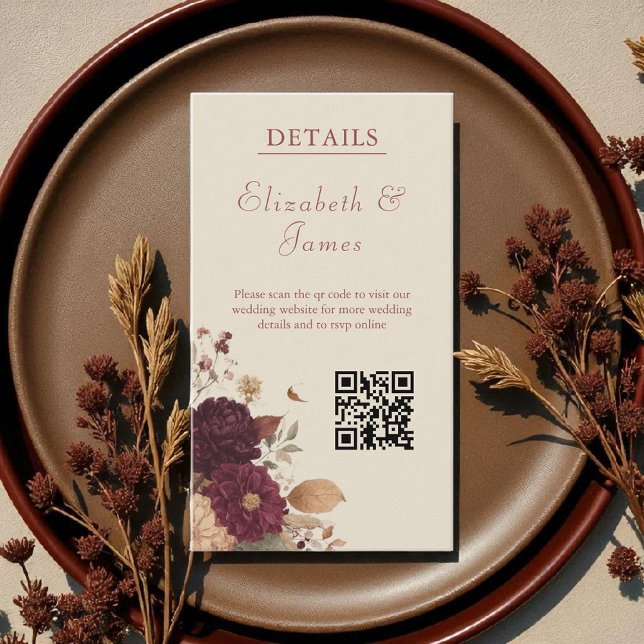 Tarjeta De Recepción Marigold Rustic Boho Autumn Boda Floral (Subido por el creador)