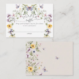 Tarjeta De Recepción Mariposa Baby Shower Wildflower Diaper Raffle