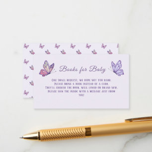 Tarjeta De Recepción Mariposa besa Baby Shower morado