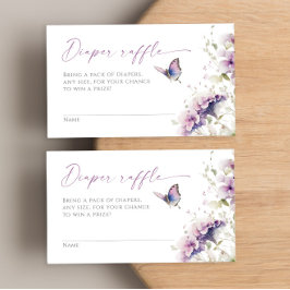 Tarjeta De Recepción Mariposa de primavera de lavanda de pañal