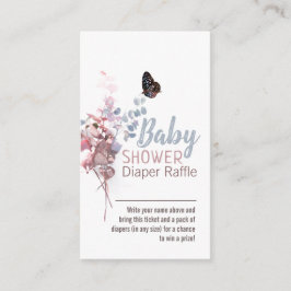 Tarjeta De Recepción Mariposa deja elegante Baby Shower Diaper Raffle