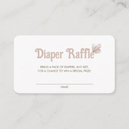Tarjeta De Recepción Mariposa Diaper Raffle para Baby Shower