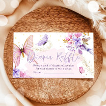 Mariposa Diaper Raffle Ticket Baby Shower Floral