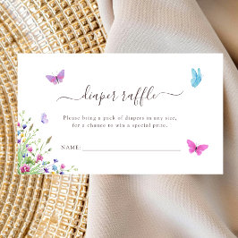 Tarjeta De Recepción Mariposa Flor silvestre Baby Shower Diaper Raffle