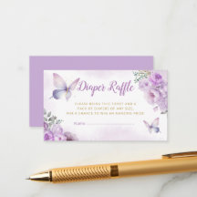 Mariposa floral Baby Shower Diaper Raffle Ticket