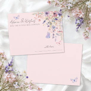 Tarjeta De Recepción Mariposa Floral Rosa Sonrojada Consejo de Despedid