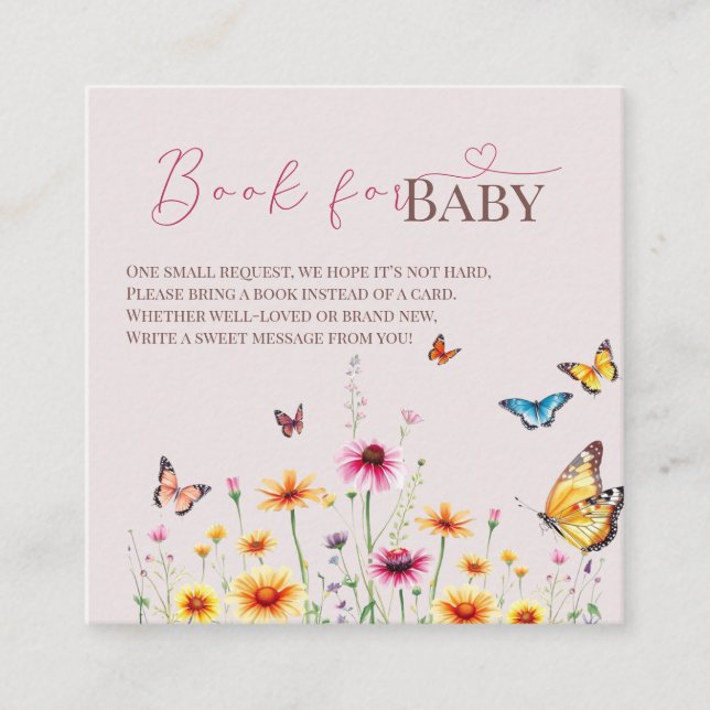 Tarjeta De Recepción Mariposa florida bebé en Bloom Baby Shower (Anverso)
