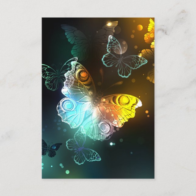Tarjeta De Recepción Mariposa luminosa y mariposas nocturnas (Anverso)