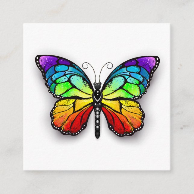 Tarjeta De Recepción Mariposa monarca arcoíris (Anverso)