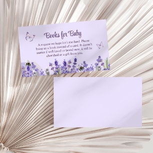 Tarjeta De Recepción Mariposa morada y huertos de flores para bebé