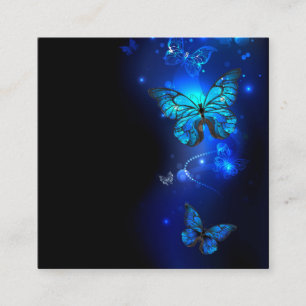 Tarjeta De Recepción Mariposa morfo en el fondo oscuro