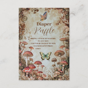 Tarjeta De Recepción Mariposa Mushroom Woodland Nature Diapper Raffle