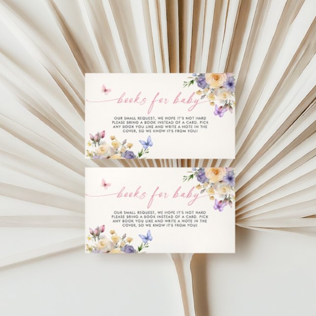 Tarjeta De Recepción Mariposa Pastel Florals Libros Para Bebés (Subido por el creador)