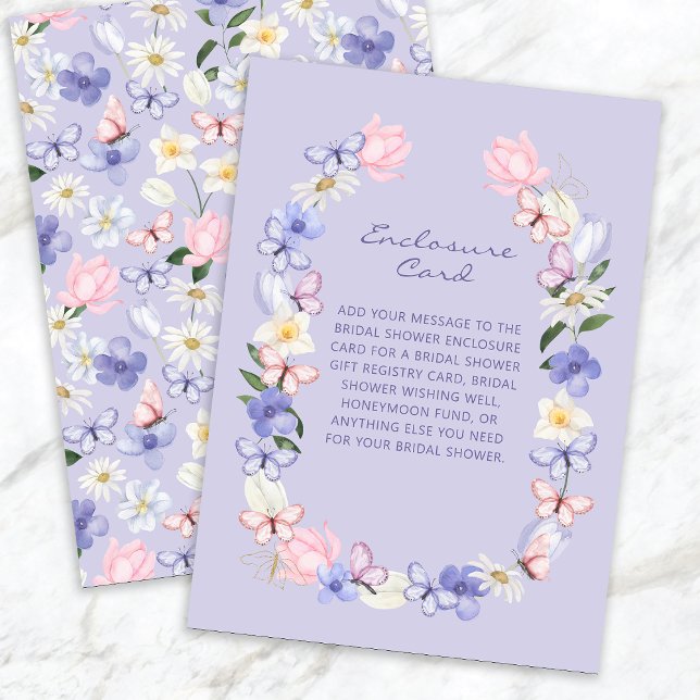 Tarjeta De Recepción Mariposa Púrpura (Purple Butterfly Enclosure Card
)