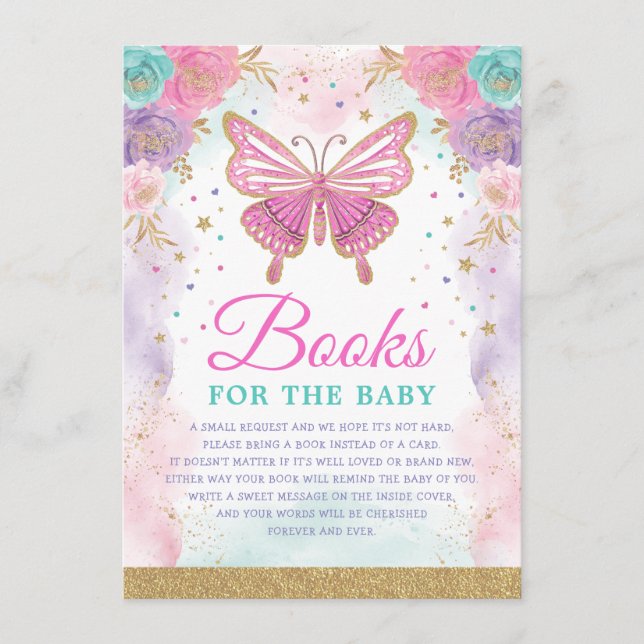 Tarjeta De Recepción Mariposa Púrpura Púrpura Púrpura Verde azulado Lib (Anverso)