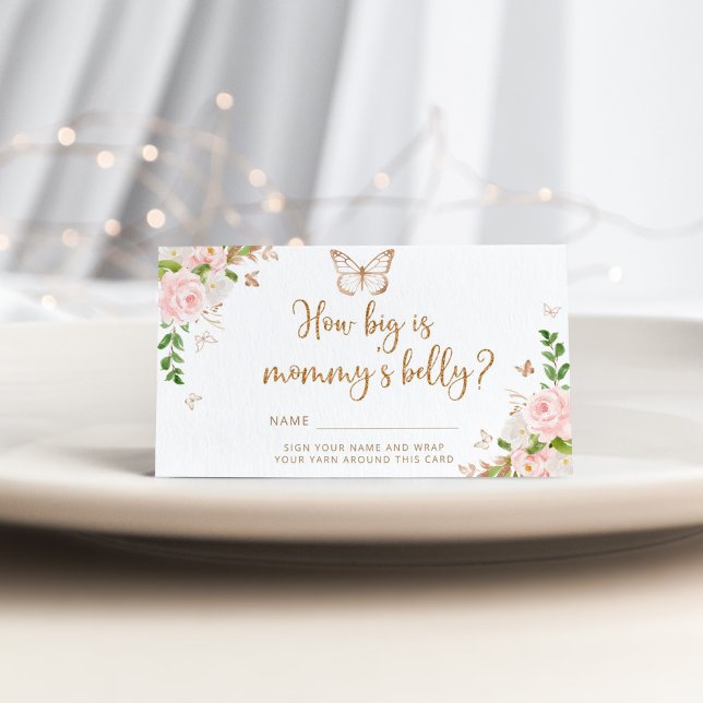 Tarjeta De Recepción Mariposa, qué grande es la barriga de mamá (Subido por el creador)