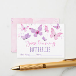 Tarjeta De Recepción Mariposa rosa morada adivina cuántos juegos
