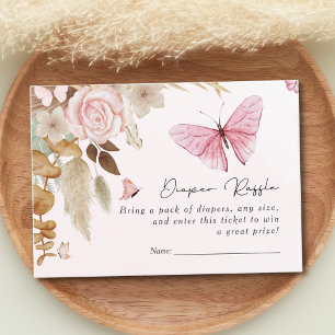 Tarjeta De Recepción Mariposa rosa Pampas Grass Bohemian Baby Shower