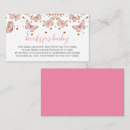 Tarjeta De Recepción Mariposa rosa y dorada | Libros para insertar bebé