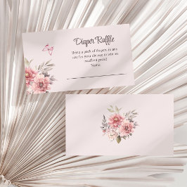 Tarjeta De Recepción Mariposa y flor Baby Shower Diaper Raffle