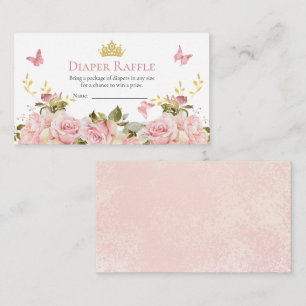 Tarjeta De Recepción Mariposas de la Corona Ducha Floral Diaper Raffle