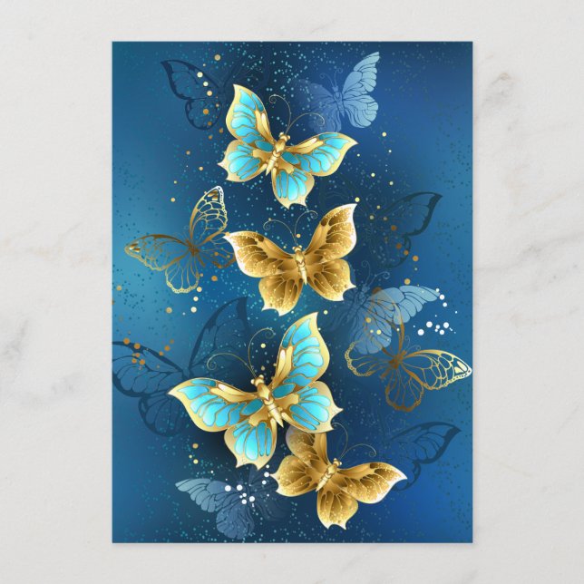 Tarjeta De Recepción Mariposas doradas (Anverso)