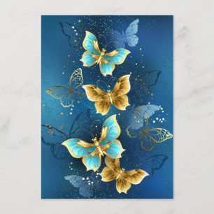 Tarjeta De Recepción Mariposas doradas