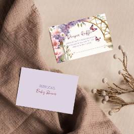 Tarjeta De Recepción Mariposas encantadas rifa de pañal para la ducha d