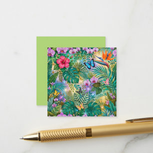 Tarjeta De Recepción Mariposas Flores Fantasía Selvática Alegre